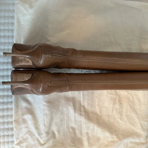 Jimmy Choo Tan Heeled Boots - Picture 3 of 3